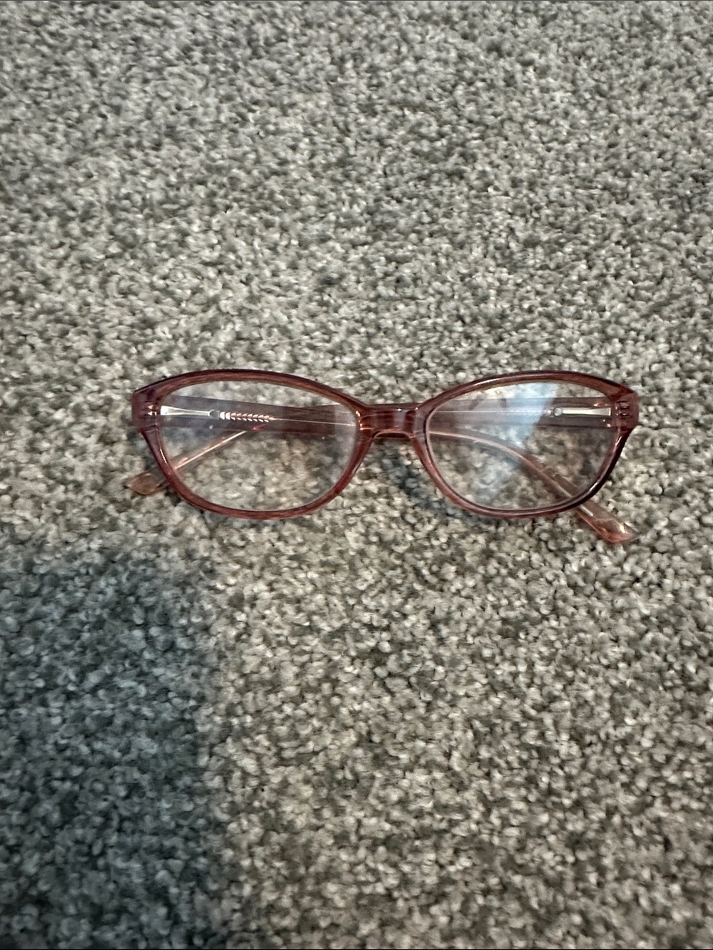 Women's Pink Transparent Oval Reading Glasses